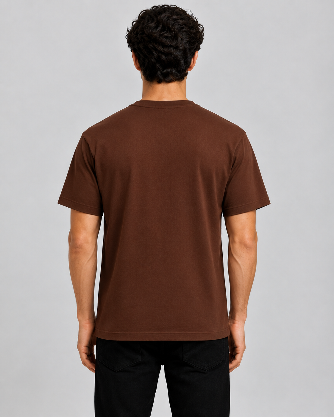 Basic Round Neck Tee - Brown