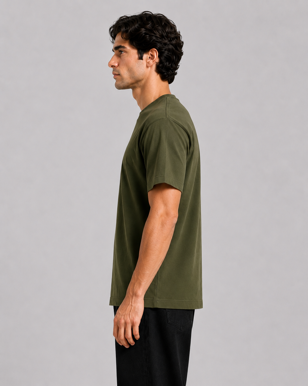Basic Round Neck Tee - Green