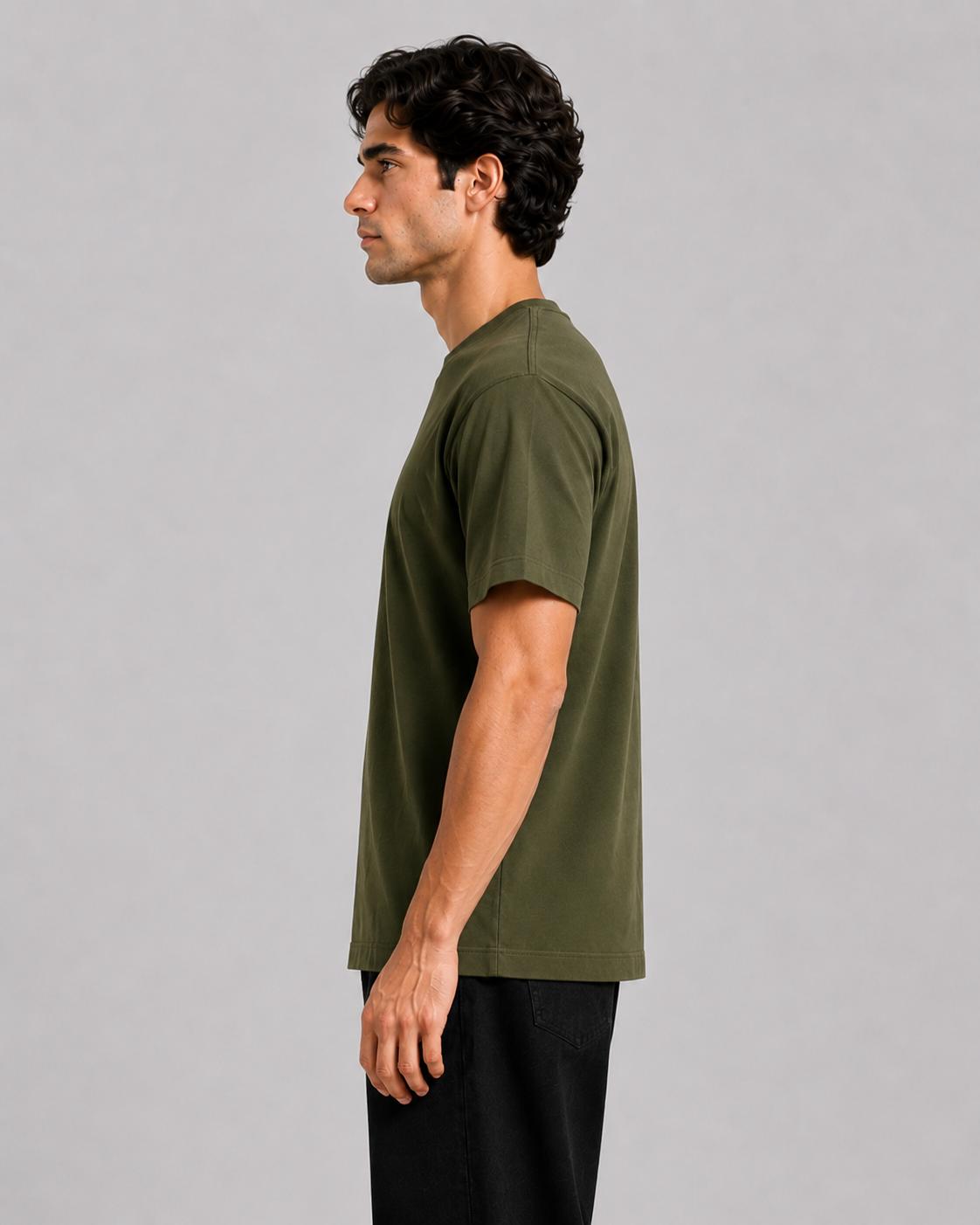 Basic Round Neck Tee - Green