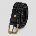 Leather Braided Belt - Black