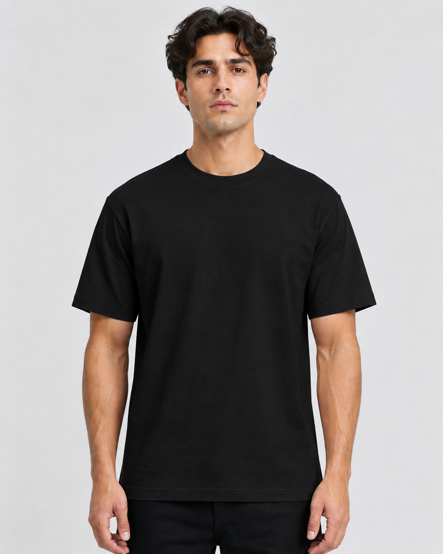Basic Round Neck Tee - Black