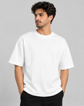 Plain Oversized Dropshoulder Tshirt-White