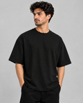 Plain Oversized Dropshoulder Tshirt-Black