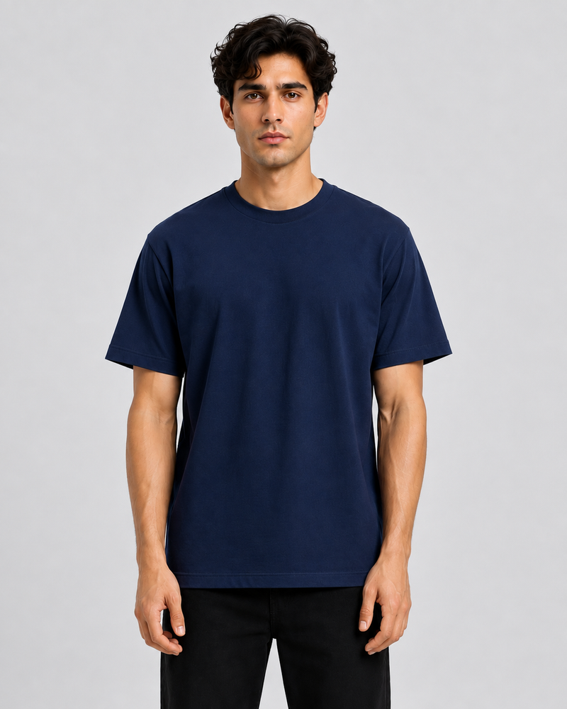 Basic Round Neck Tee - Blue