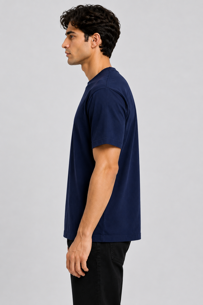 Basic Round Neck Tee - Blue